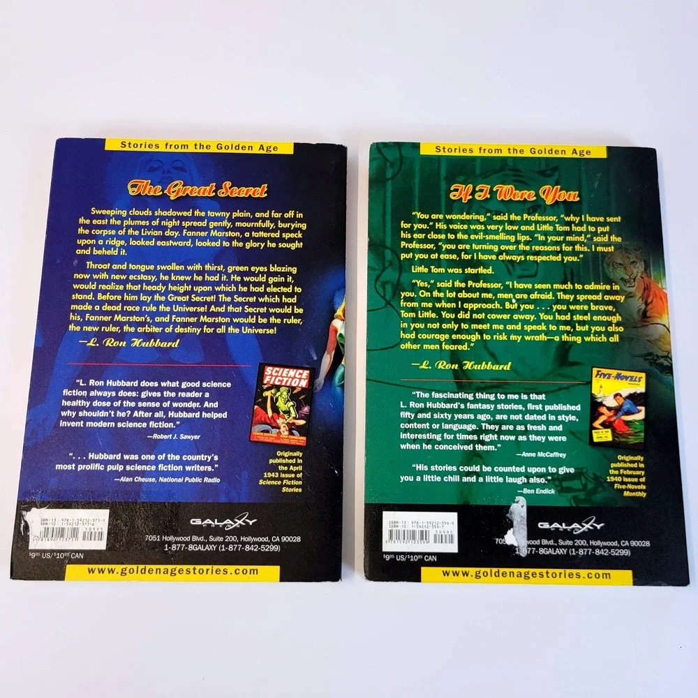 L. Ron Hubbard Paperback Books The Great Secret If I Were You Sci-Fi Adult Set